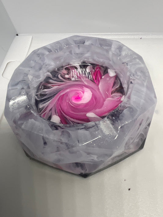 Pink & Grey Swirled Ashtray